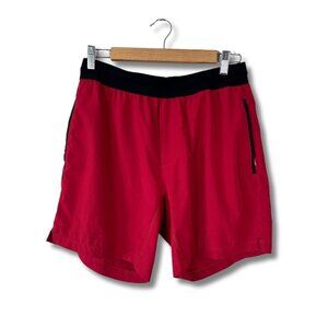 Rhone Men's Tech Shorts 7" Athletic Running Unlined Lightweight Red Medium